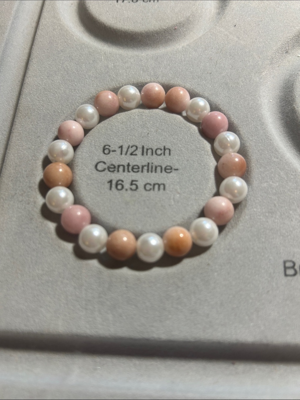 🤍Pearl & Blush Bead Stretch Bracelet and Keychain.